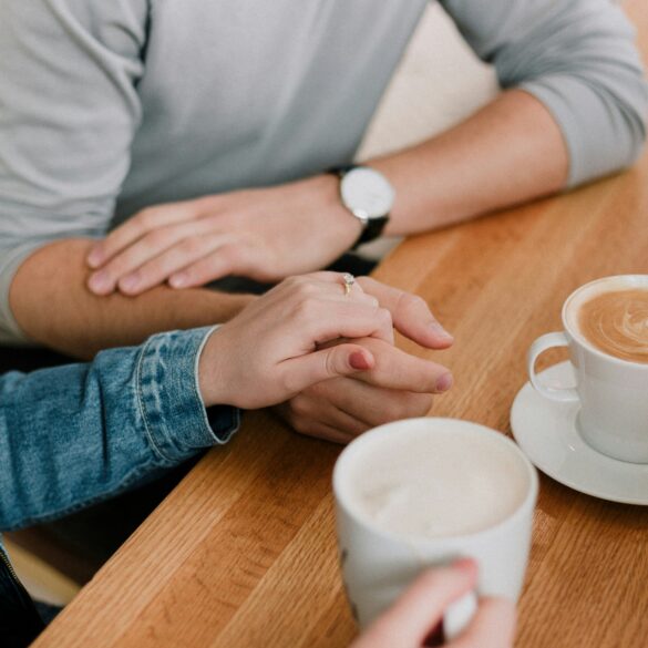 couple talking over coffee